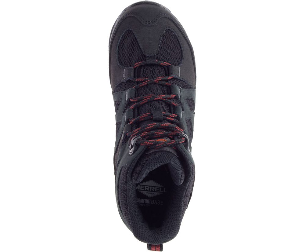 Merrell Boots Black - Siren Mid Waterproof Alloy Toe Work - Womens 61YAOCJDK